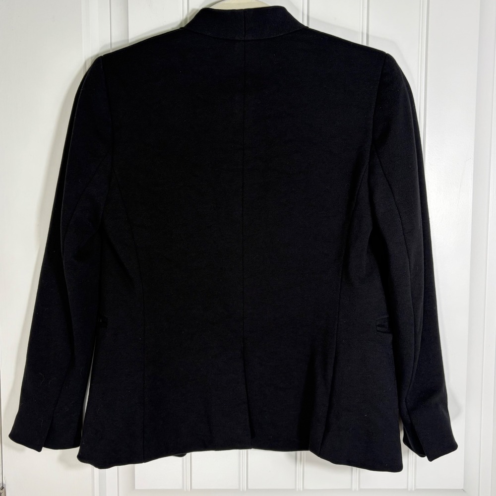 J.Crew 365 Women Black Open Front Collarless Blazer Jacket Size 0 - Picture 3 of 5